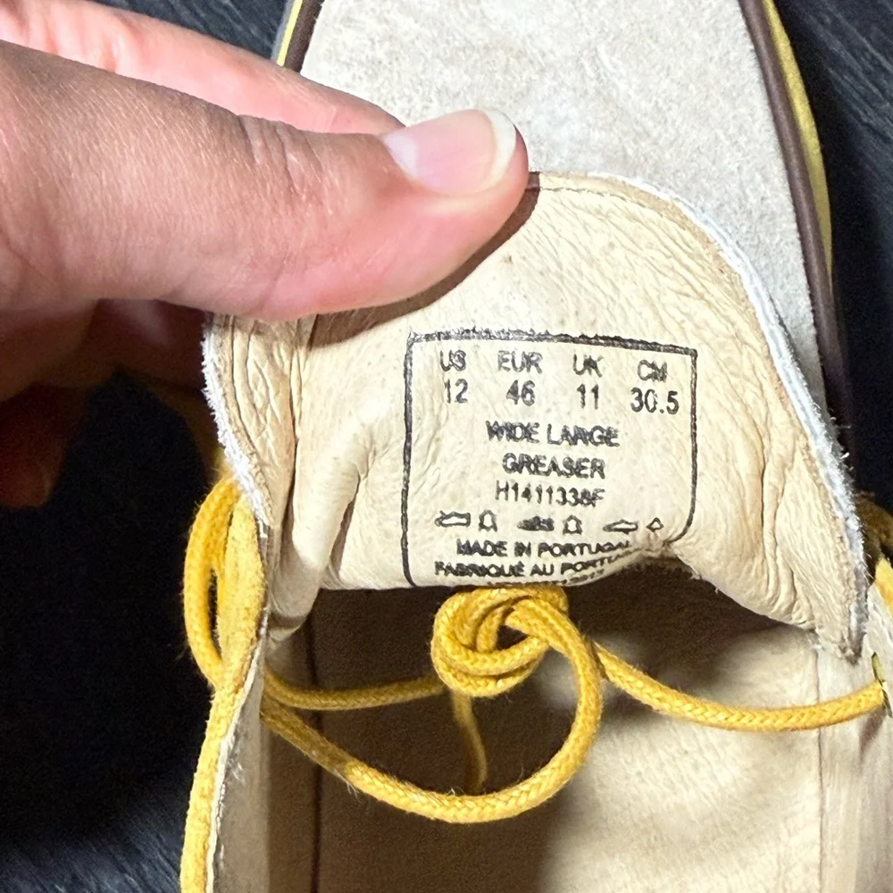 Hush Puppies Suede Shoes Yellow Black Mens Size 12 NWOB - Picture 9 of 10